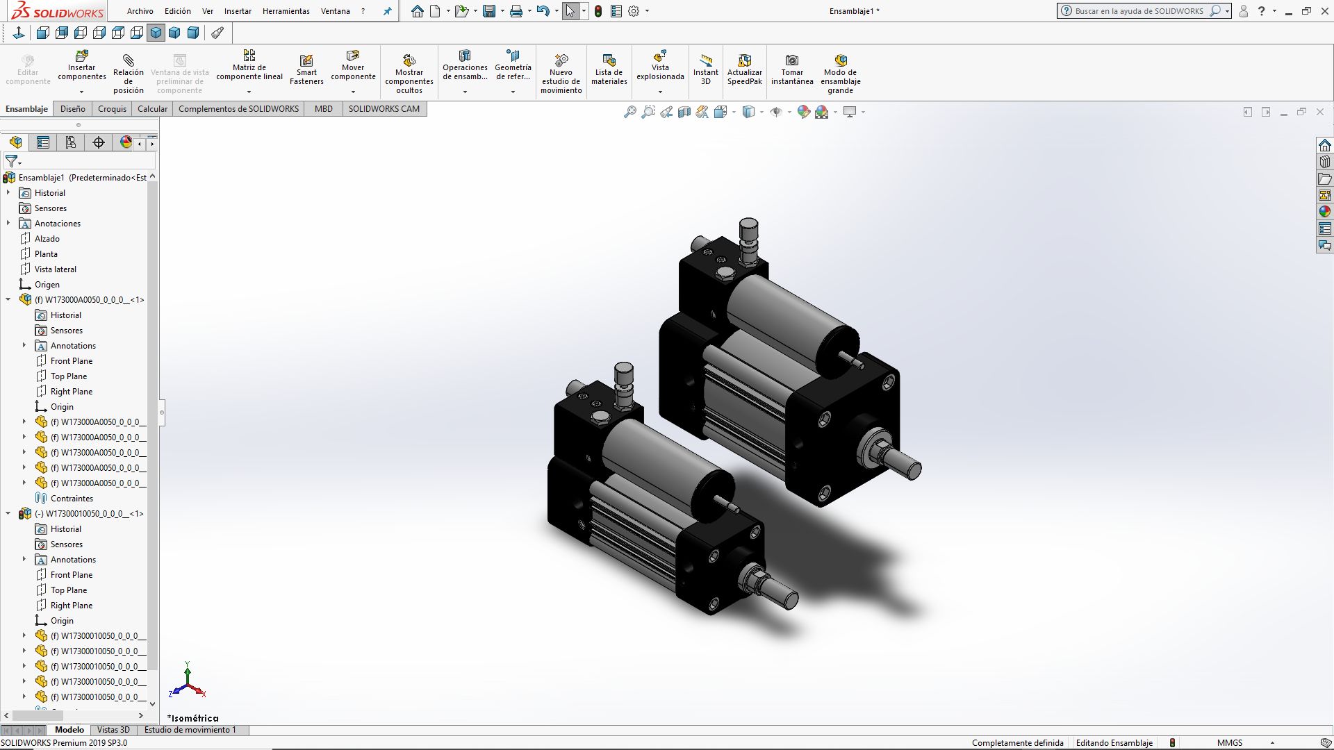 带刹车的集成气动缸Ø50x50 和 Ø80x50集成液压制动