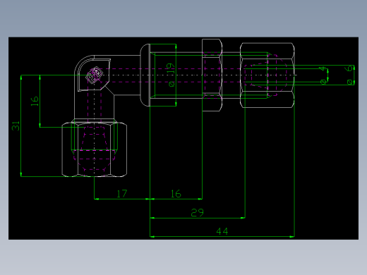 PARKER管接头EO Bulkhead elbow WSV06SCF(16)_front