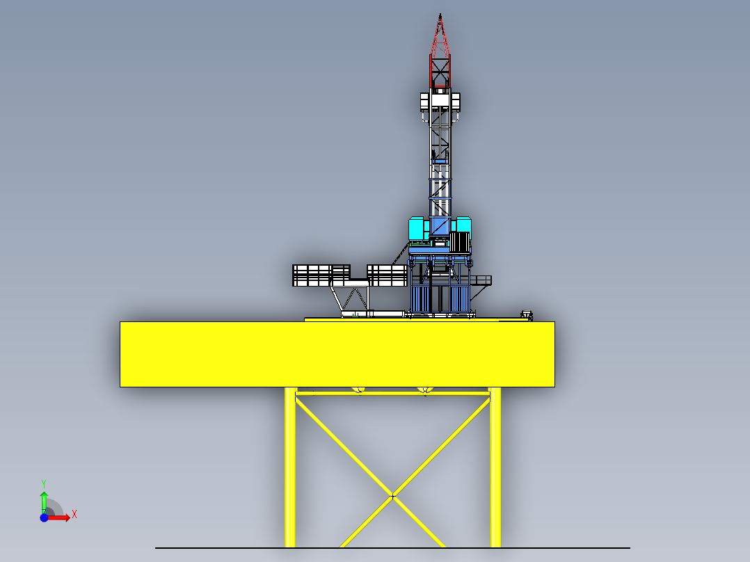 石油钻机（海洋石油钻井平台设备）前视图