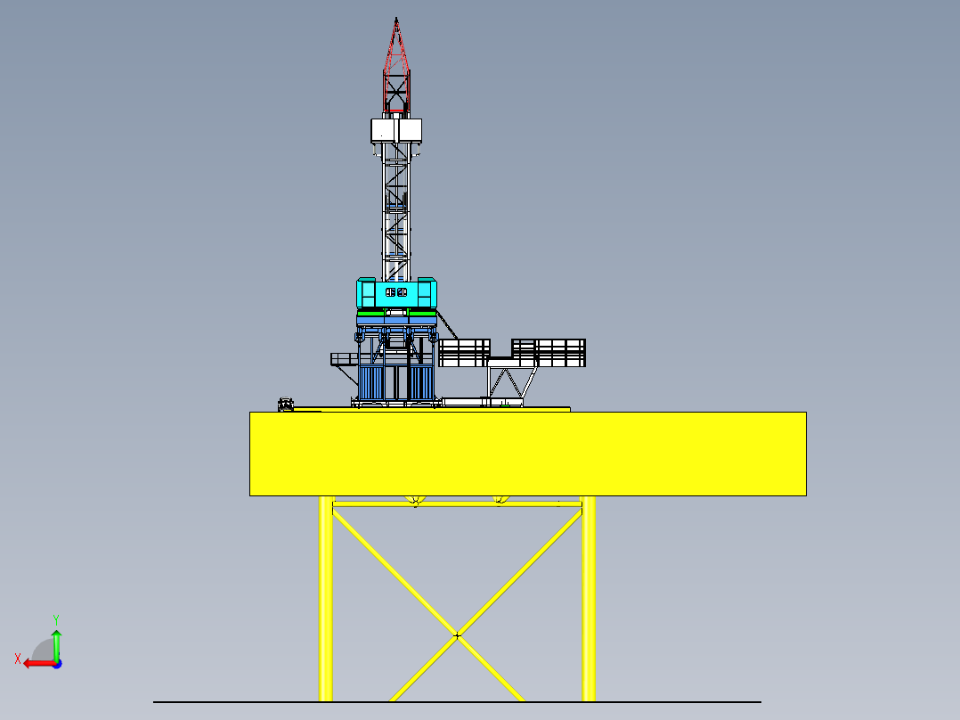 石油钻机（海洋石油钻井平台设备）后视图