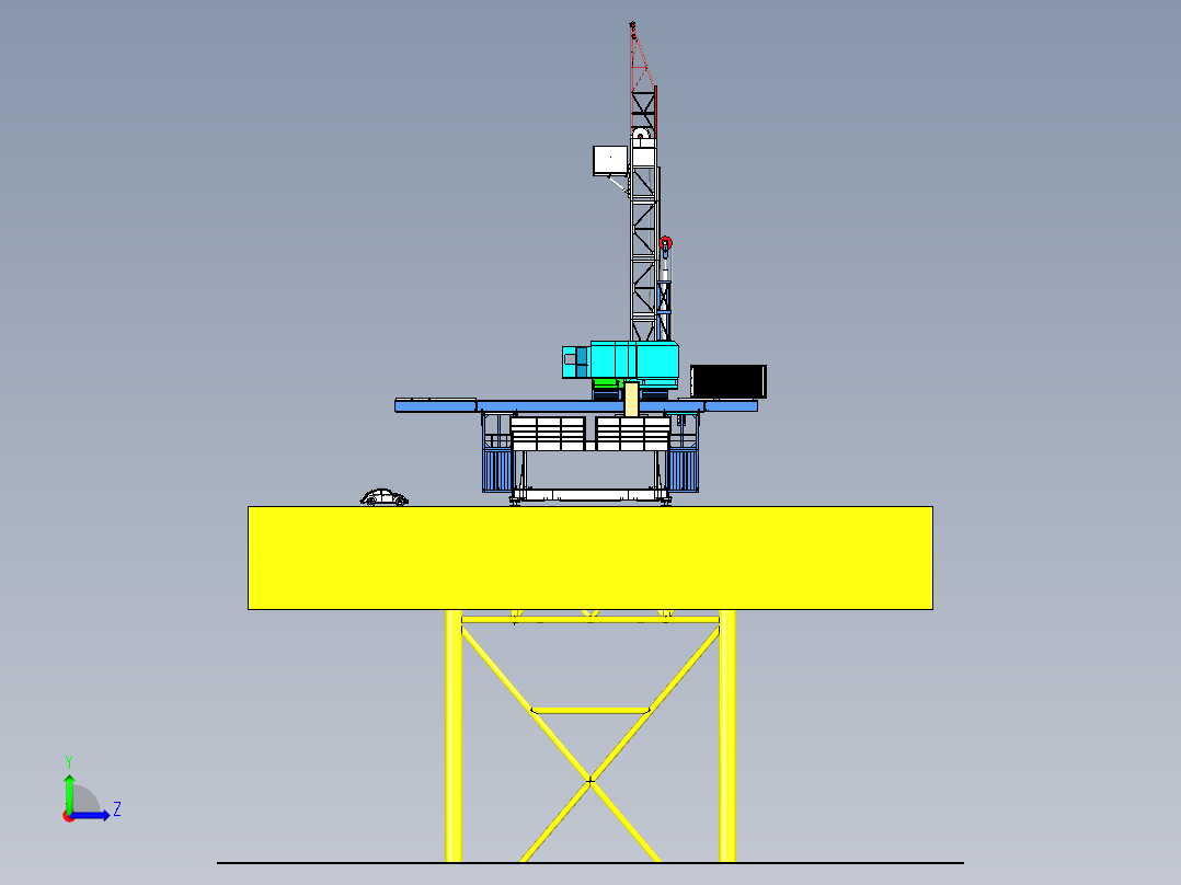 石油钻机（海洋石油钻井平台设备）左视图