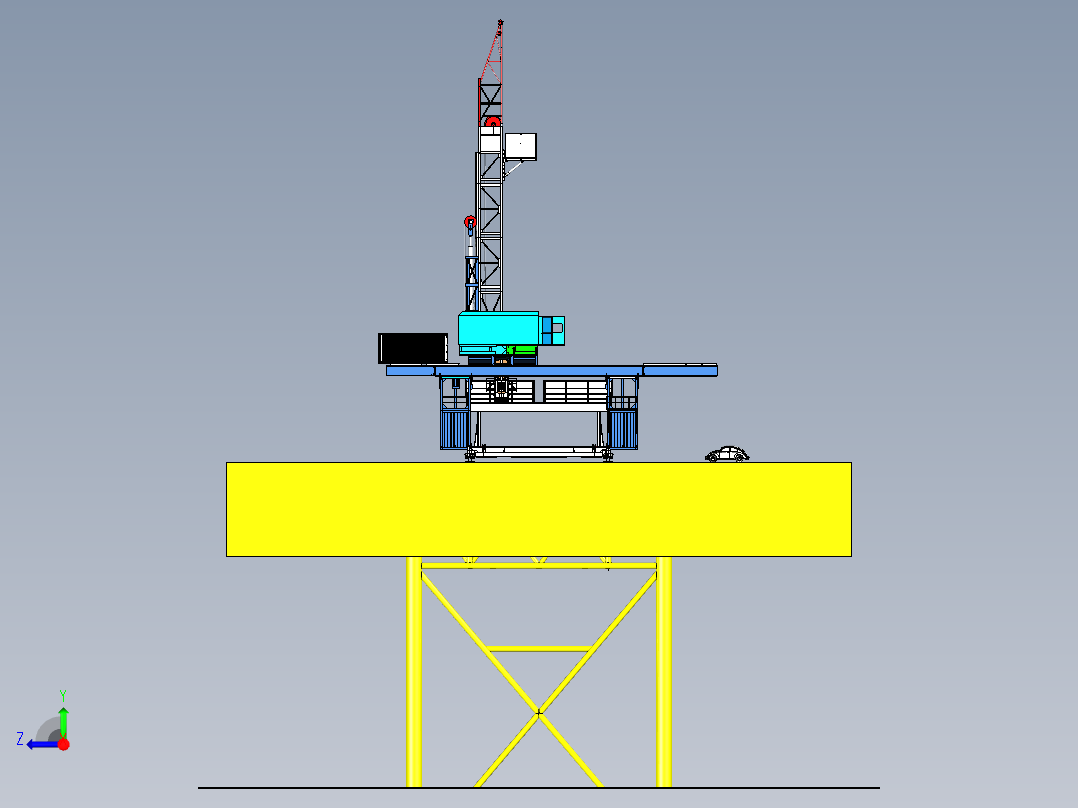 石油钻机（海洋石油钻井平台设备）俯视图