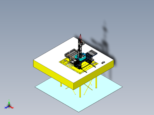 石油钻机（海洋石油钻井平台设备）正等轴测缩略图