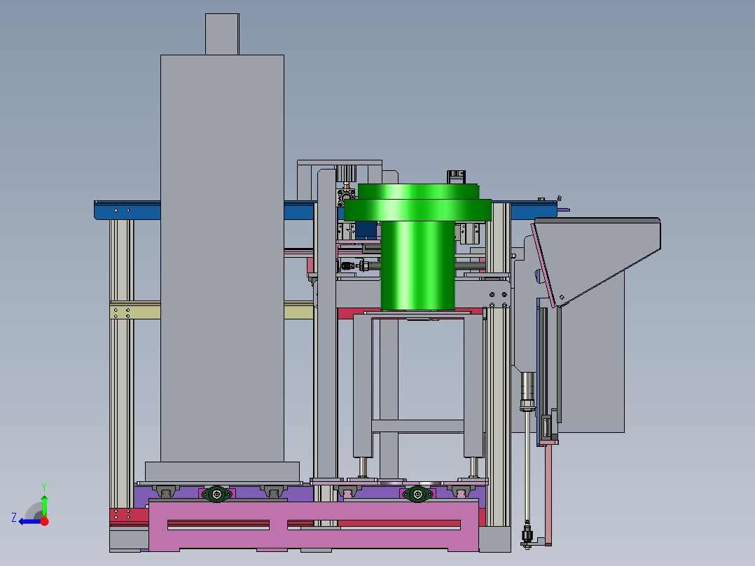 方螺母自动组装成方管并焊接机右视图