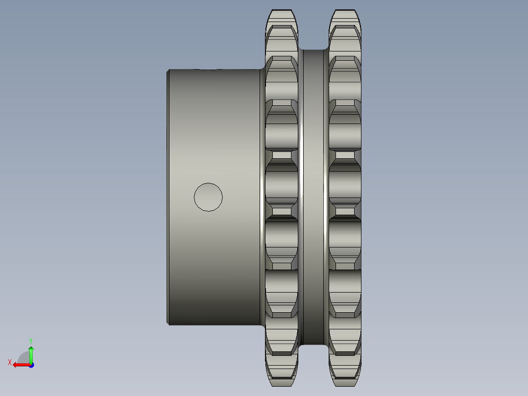 LC18MN-03-11取料台传动轴链轮-12A21T后视图