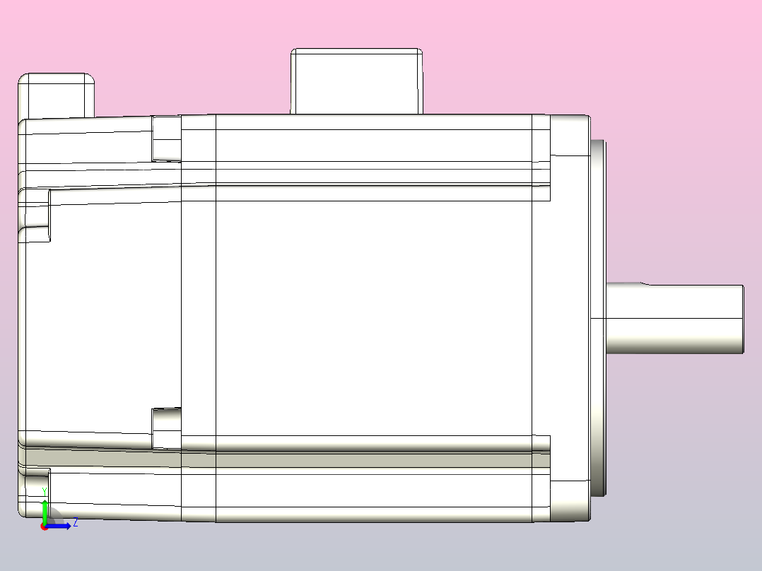 台达伺服电机-不带刹车ecma-cx0804e7_asm左视图