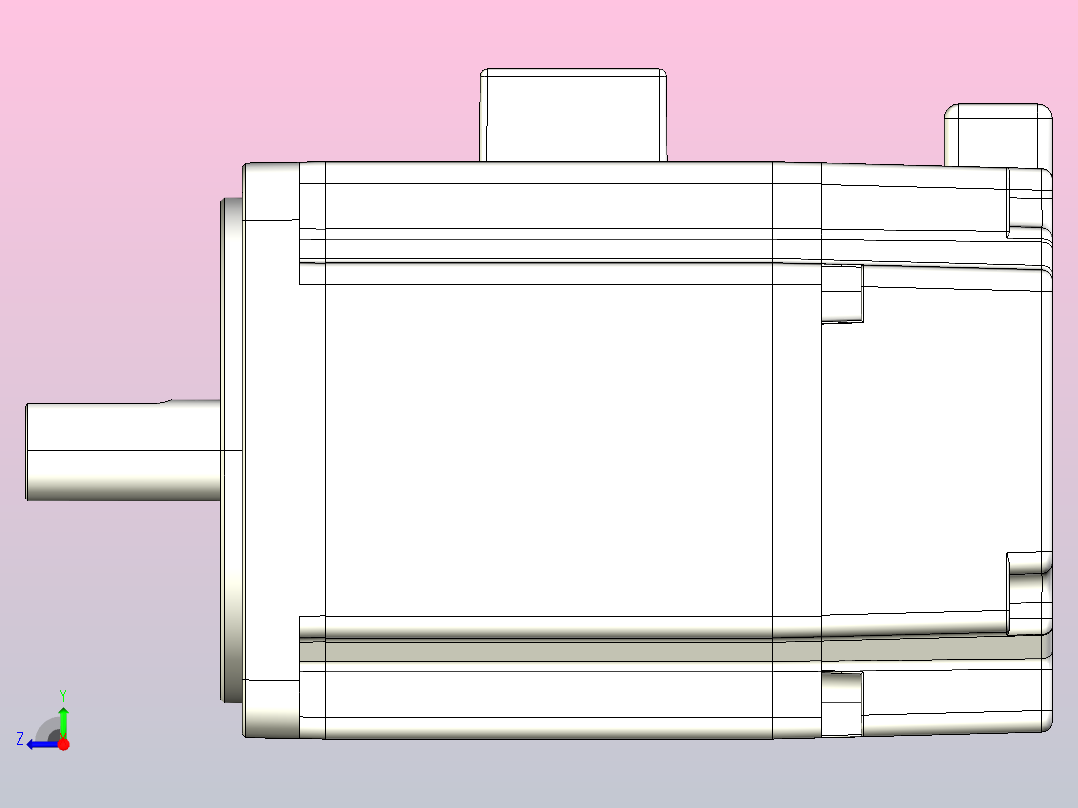 台达伺服电机-不带刹车ecma-cx0804e7_asm右视图