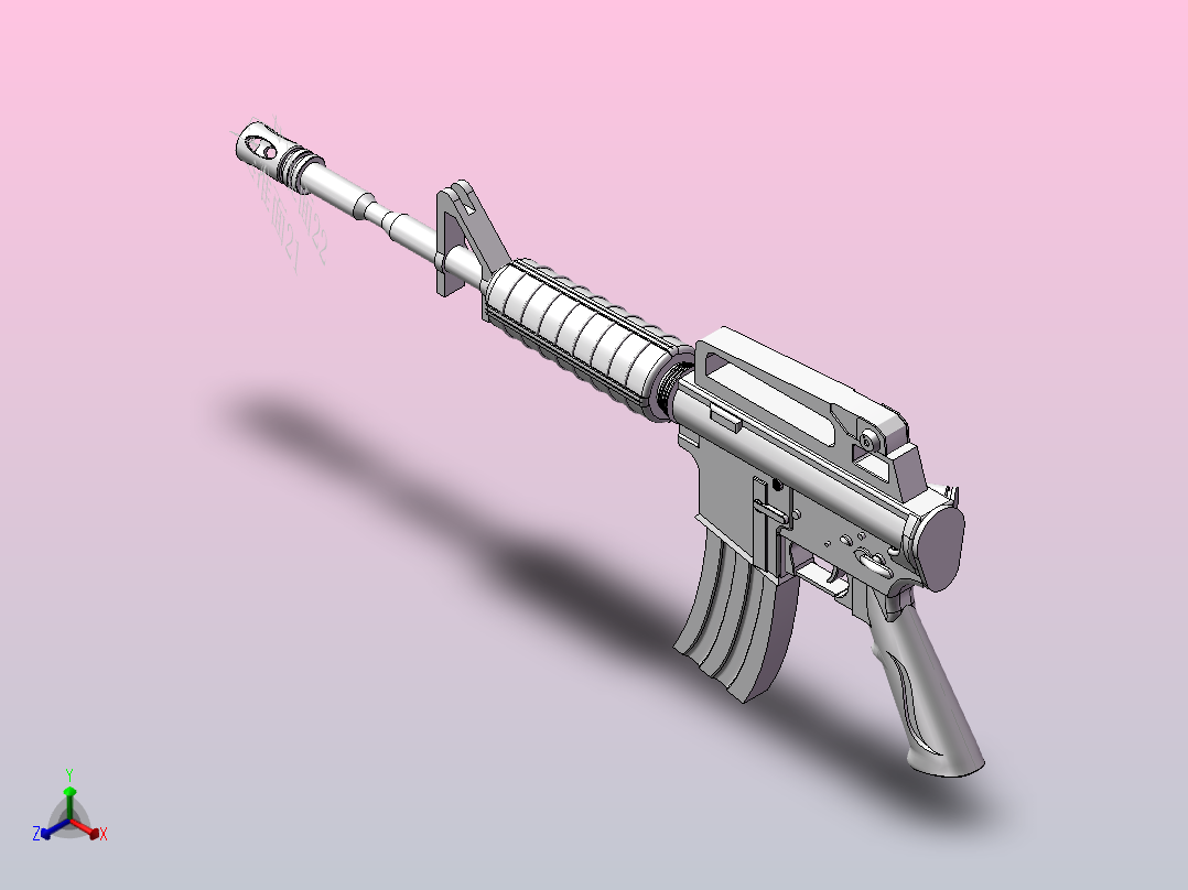 m4a1枪正等轴测图