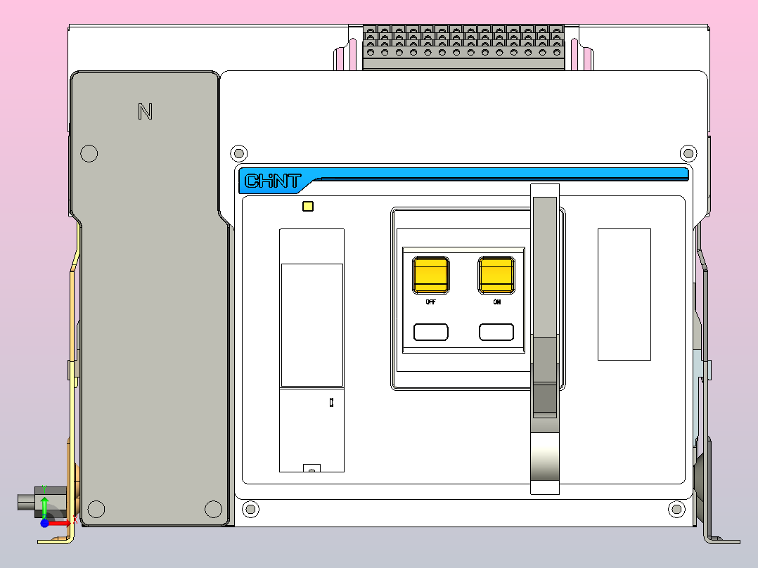 NXAF32N_H32 4P固定万能式断路器三维模型202202前视图