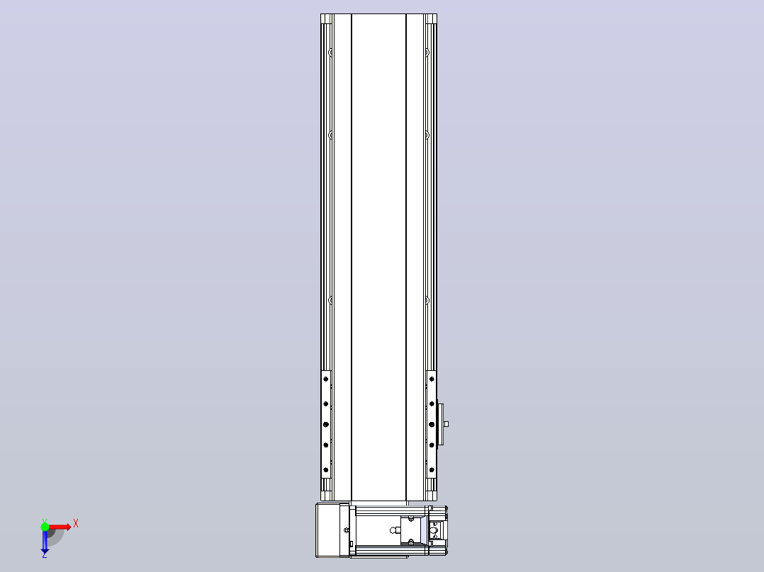 皮带直线轴半封闭可选导轨TPA-HNB-140D-120-L350-LU-C-P40-N3俯视图