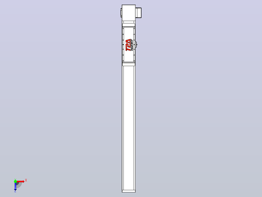 伺服电机集成皮带传动直线执行器TPA-OCB-120-224-L950-LP-P75-N3俯视图