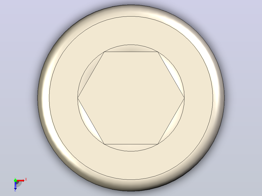 内六角薄头螺钉-具有所有配置的Solidwork零件俯视图