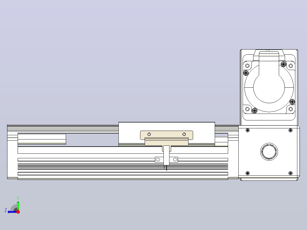 皮带直线轴半封闭可选导轨TPA-HNB-105D-90-L50-RU-C-P20-N3右视图