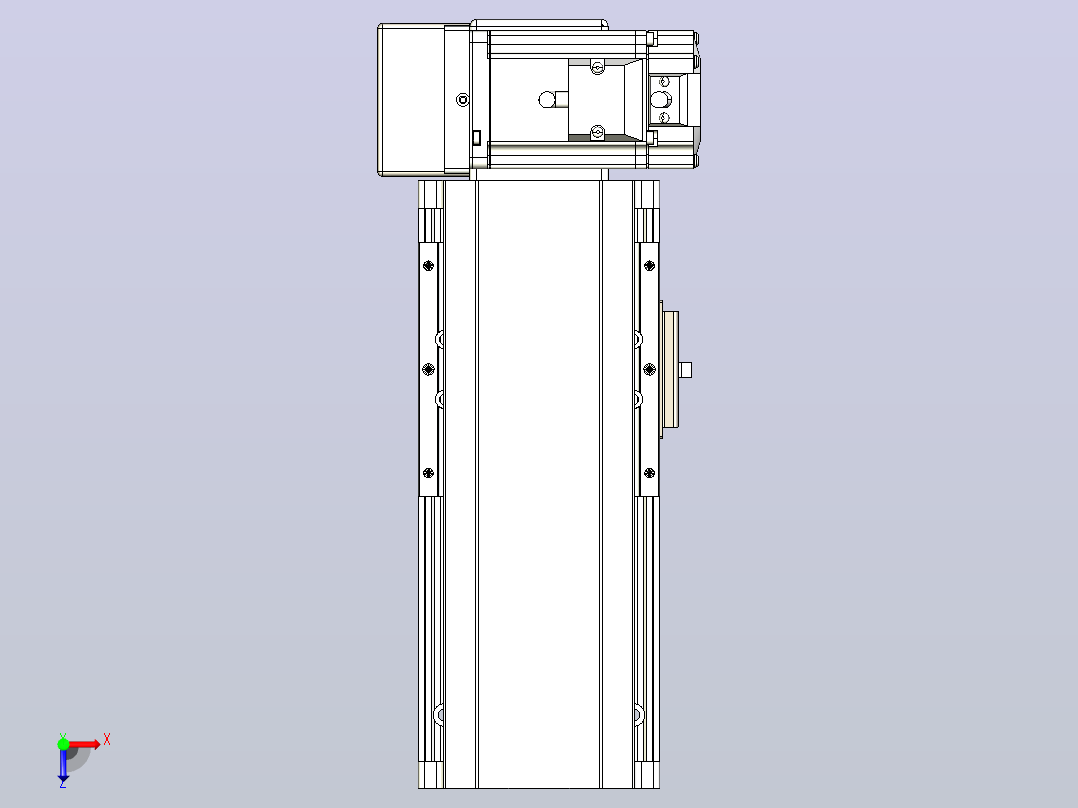皮带直线轴半封闭可选导轨TPA-HNB-105D-90-L50-RU-C-P20-N3俯视图
