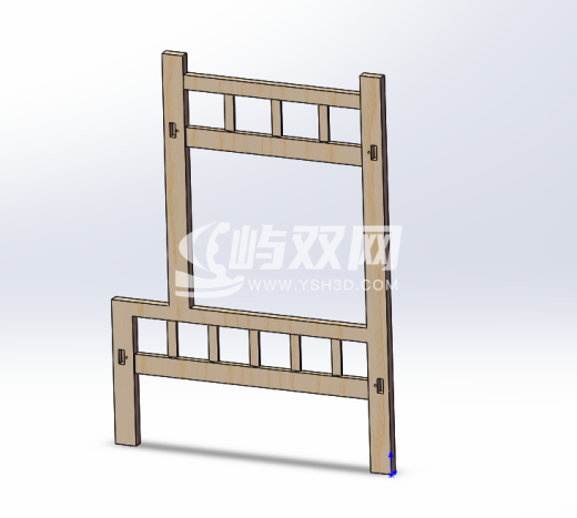 简易实用上下层木床3D数模图缩略图