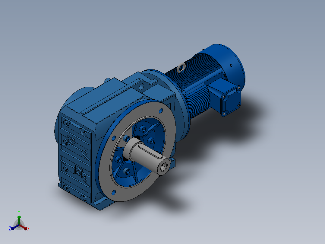KF87法兰轴伸式安装螺旋锥齿轮减速机KF87-YV0.37-6P-174.99-M1-0°-A主视图