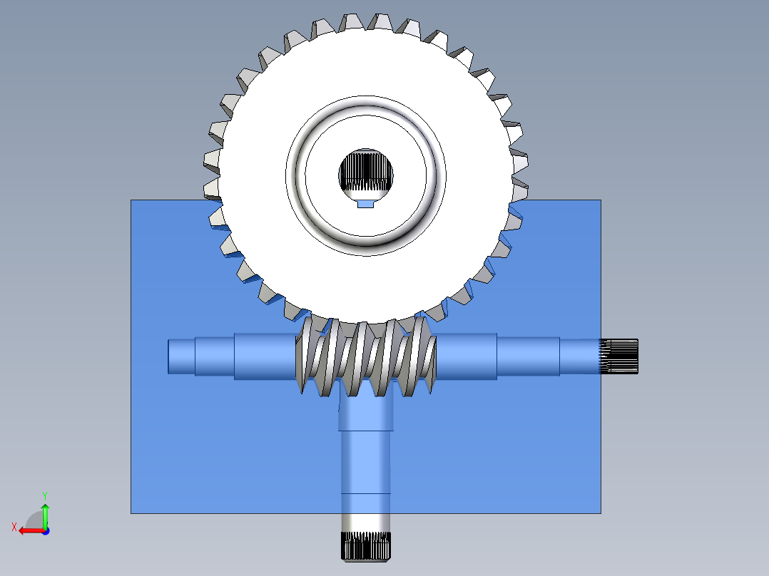 5_Inventor蜗轮减速器后视图