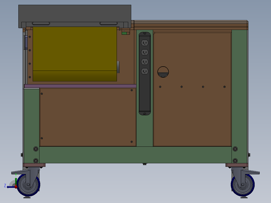 机柜模型右视图