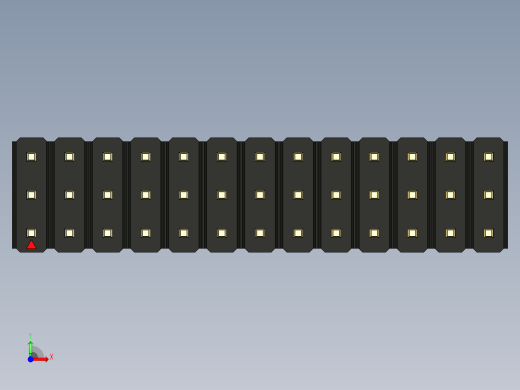 彩色公头100mil（2.54mm）系列-DS1021_black_3x13p_100mil_Type1_rev1.0前视缩略图