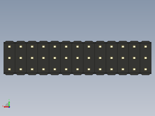 彩色公头100mil（2.54mm）系列-DS1021_black_3x13p_100mil_Type1_rev1.0后视缩略图