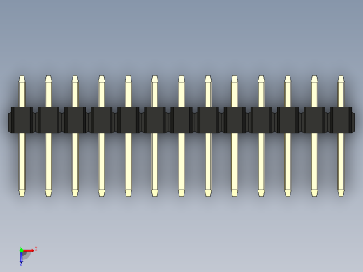 彩色公头100mil（2.54mm）系列-DS1021_black_3x13p_100mil_Type1_rev1.0俯视缩略图