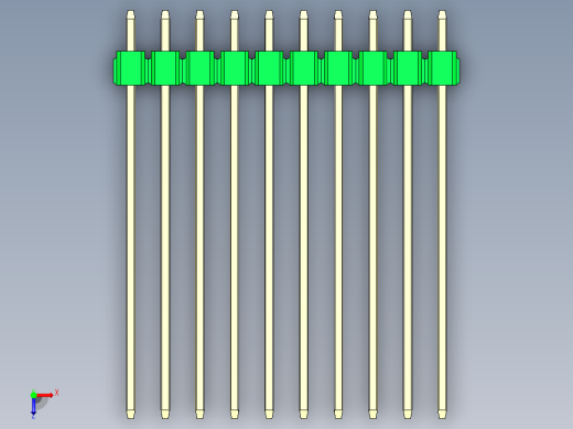 彩色公头100mil（2.54mm）系列-DS1021_green_2x10p_100mil_Type43_rev1.0俯视缩略图