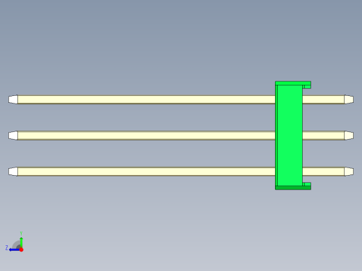 彩色公头100mil（2.54mm）系列-DS1021_green_3x26p_100mil_Type19_rev1.0右视缩略图