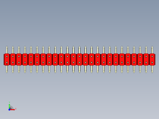 彩色公排针 100mil 2.54mm 系列-DS1022_red_50p_100mil_TypeSMT_rev1.0前视缩略图