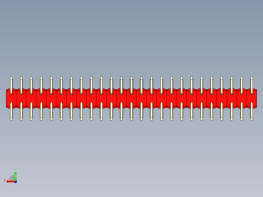 彩色公排针 100mil 2.54mm 系列-DS1022_red_50p_100mil_TypeSMT_rev1.0后视缩略图