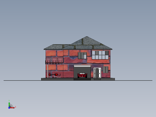 别墅模型图前视缩略图