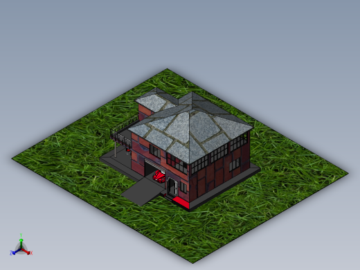 别墅模型图正等轴测缩略图