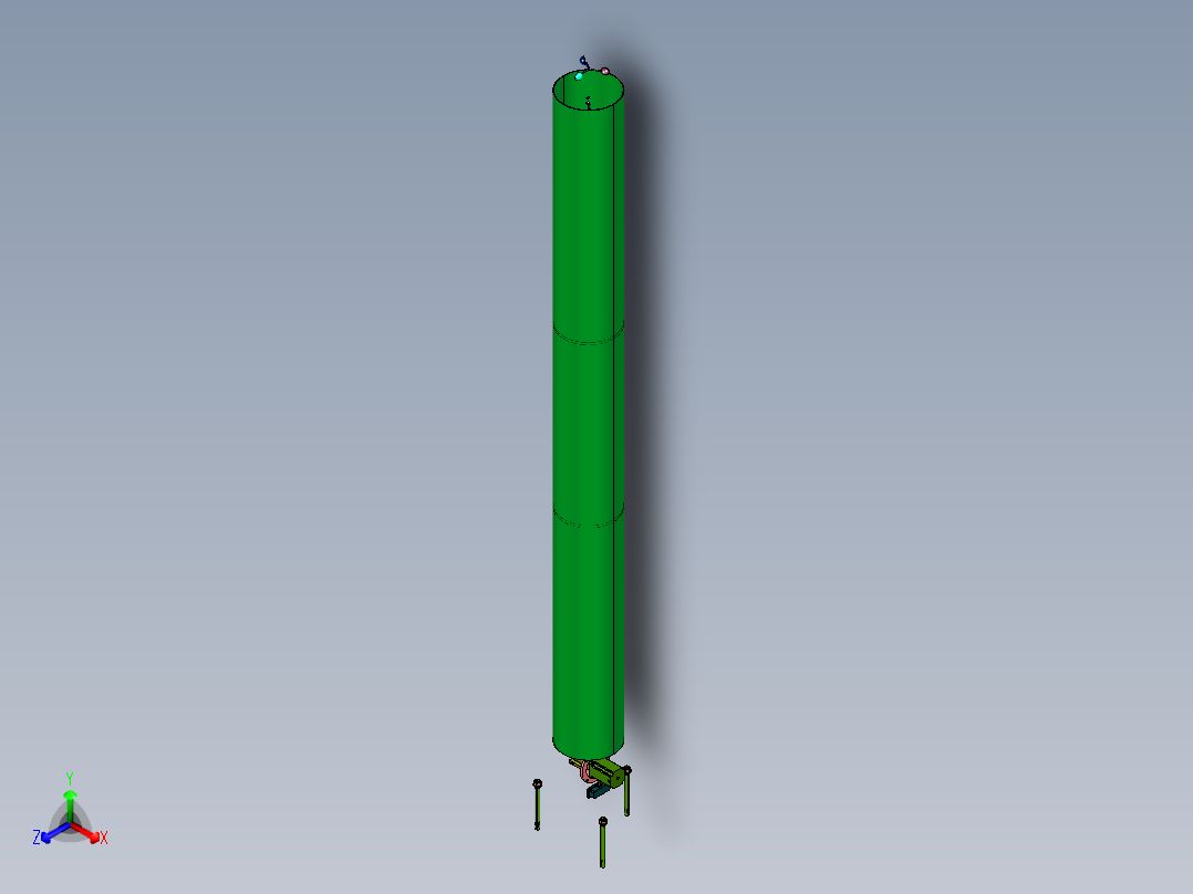 新型振动风力发电机正等轴测图