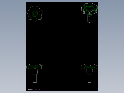 星型把手2474-2D多系列多零件图纸模型