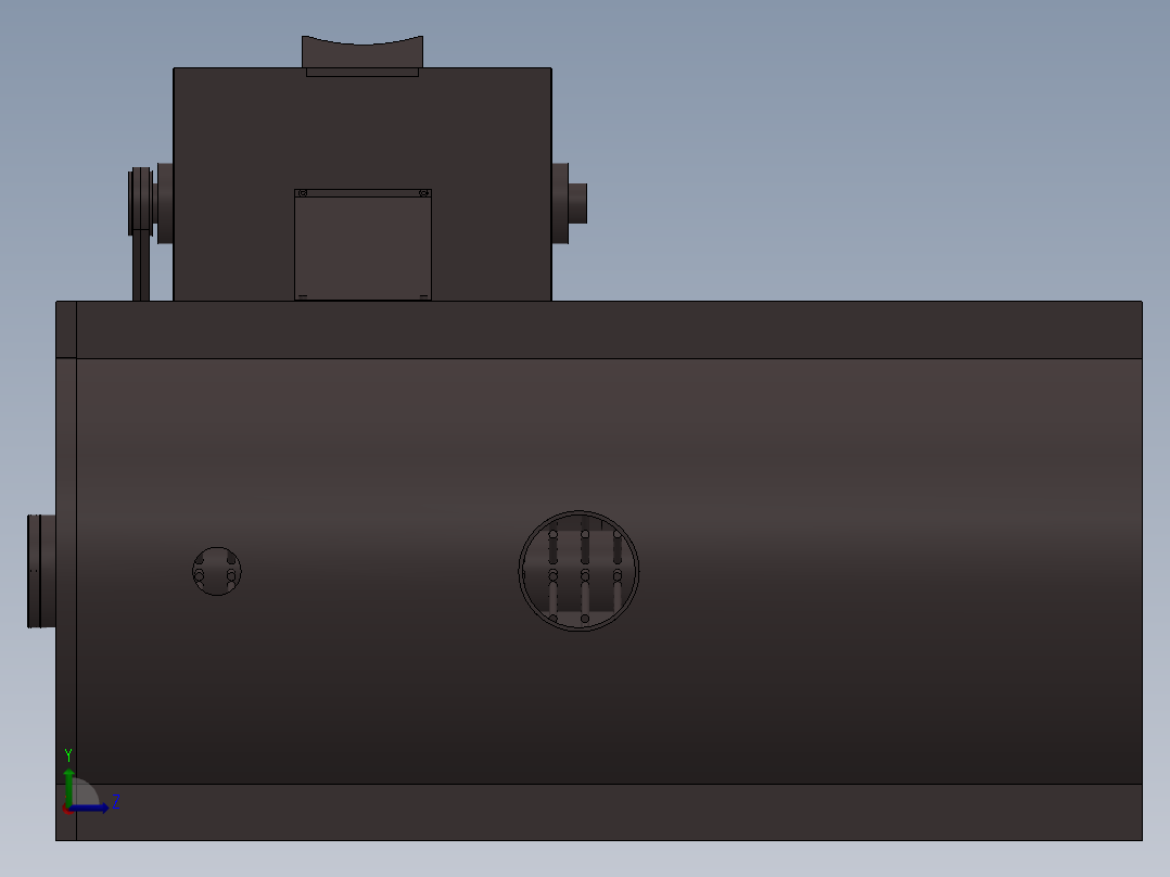 农作物清洗去皮机设计 三维 CAD图纸 和 说明书左视图