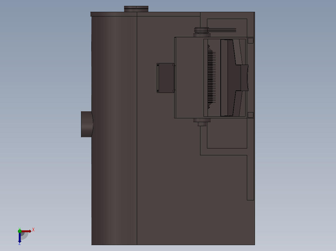 农作物清洗去皮机设计 三维 CAD图纸 和 说明书俯视图