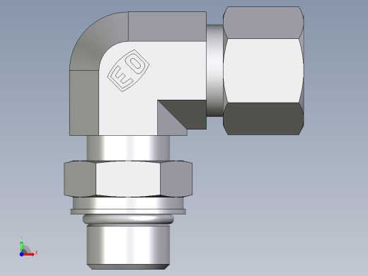 卡套式工业通用硬管接头EO_Adjustable_Locknut_elbow_WEE12SMORCF前视缩略图