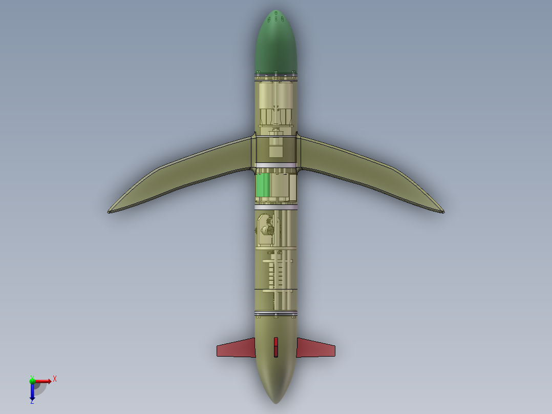 水下滑翔机建模仿真出图含三维+CAD1039898俯视图