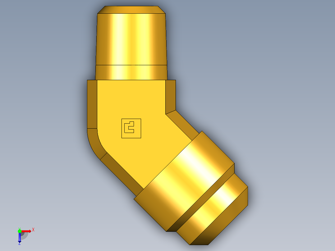 扩口式工业通用硬管接头45Deg Elbow 159F-8-4俯视图