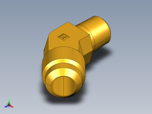 扩口式工业通用硬管接头45Deg Elbow 159F-8-4正等轴测缩略图