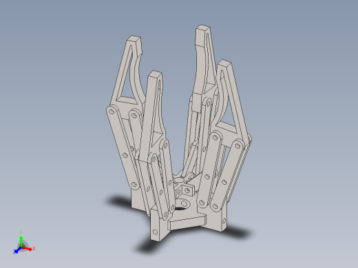 08-einfacher-griff四指机械爪结构3D数模图纸 Solidworks设计