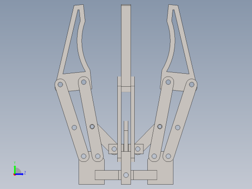 08-einfacher-griff四指机械爪结构3D数模图纸 Solidworks设计左视缩略图