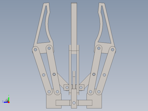 08-einfacher-griff四指机械爪结构3D数模图纸 Solidworks设计右视缩略图