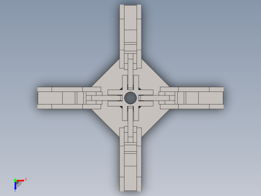 08-einfacher-griff四指机械爪结构3D数模图纸 Solidworks设计俯视缩略图