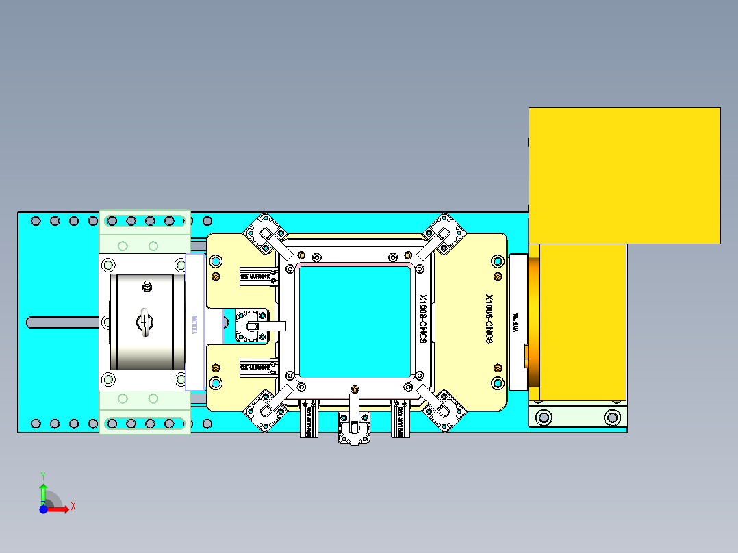 X1008-笔记本CNC工装夹具三维模型CNC6-0107前视图