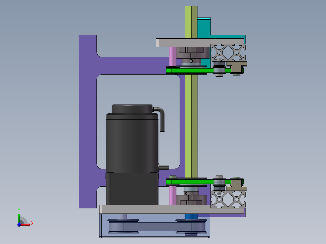 0.335米双皮带机构前视图