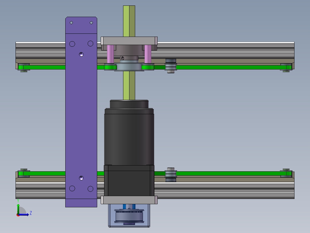 0.335米双皮带机构左视图