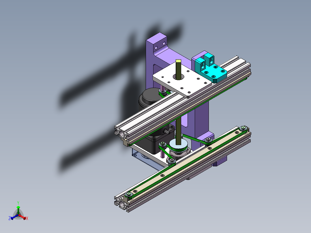 0.335米双皮带机构正等轴测图
