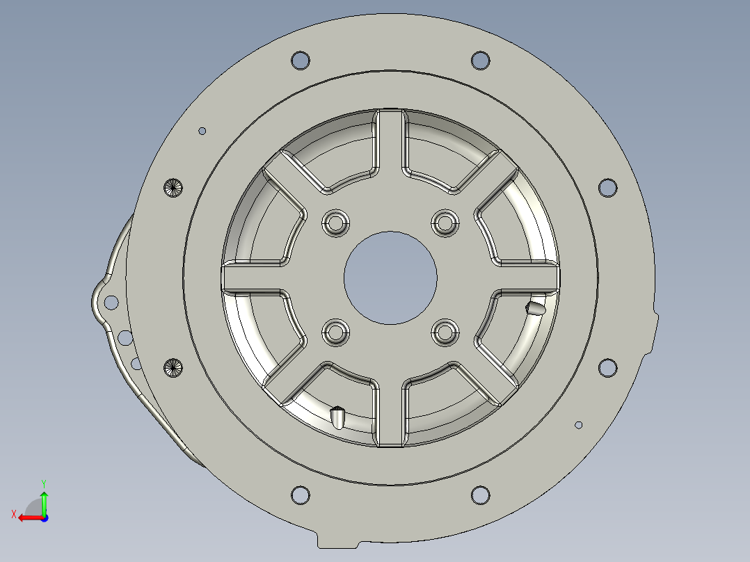 法兰数模后视图