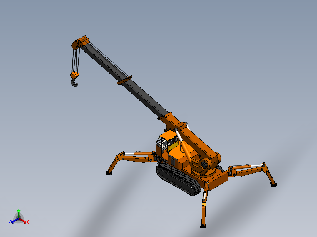 蜘蛛式起重机正等轴测图