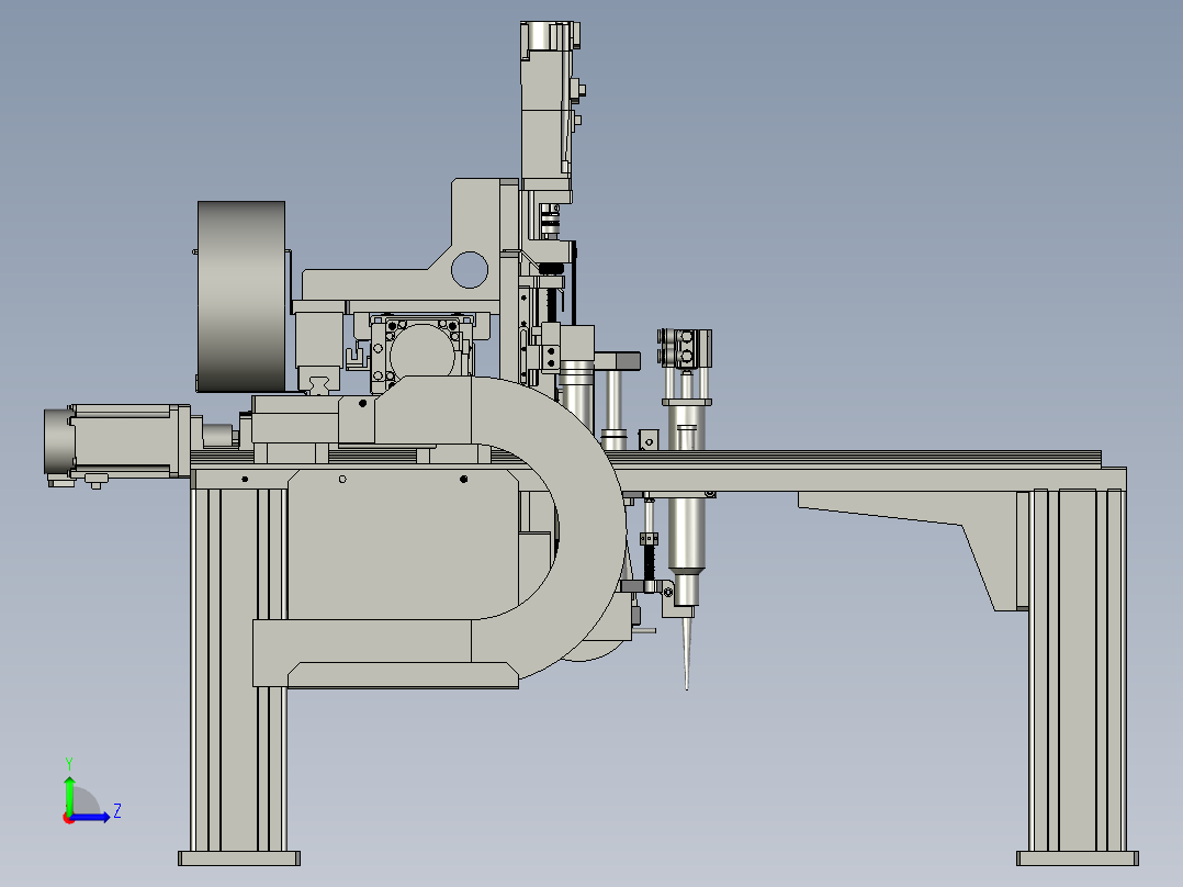 三轴点胶模块左视图